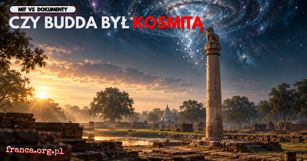 Kamienny filar w archeologicznym krajobrazie stoi pod ogromną świetlistą strukturą utworzoną z gwiazd, która rozpada się przed zetknięciem z ziemią.