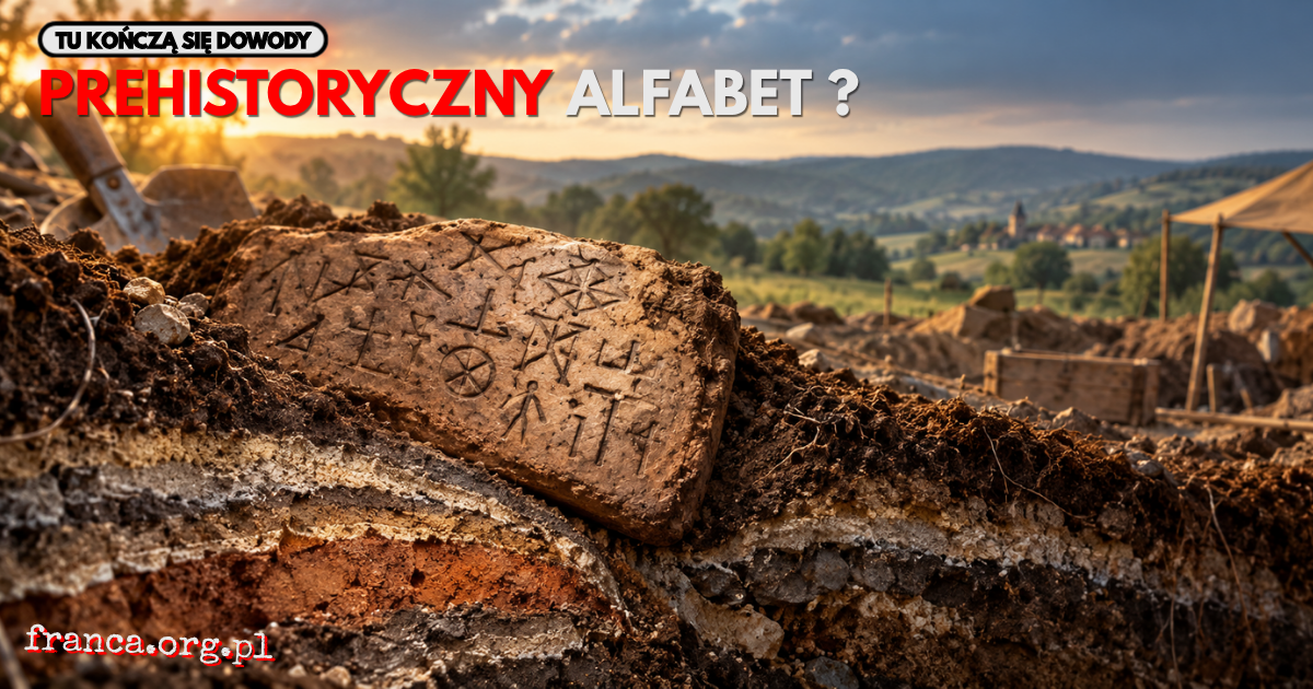 Makroilustracja glinianej tabliczki z tajemniczymi rytami spoczywającej w ziemi, pod którą realistyczne warstwy osadu niemożliwie zbiegają się w jednym miejscu.